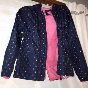 Pink plantain rain jacket